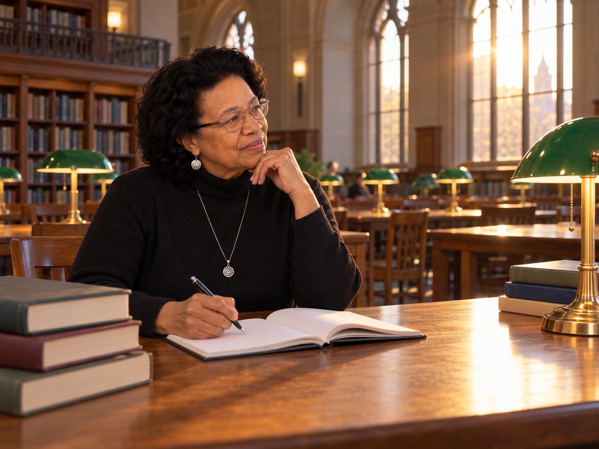 Reading in a quiet library