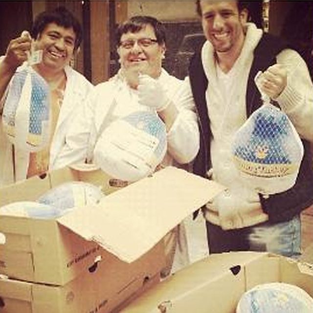 Factory staff with finished boxes