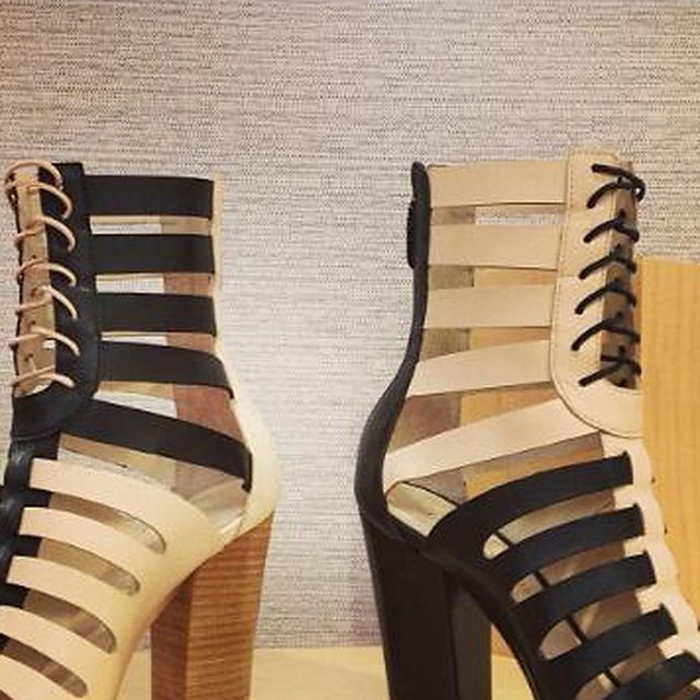 Gladiator heels on a bench