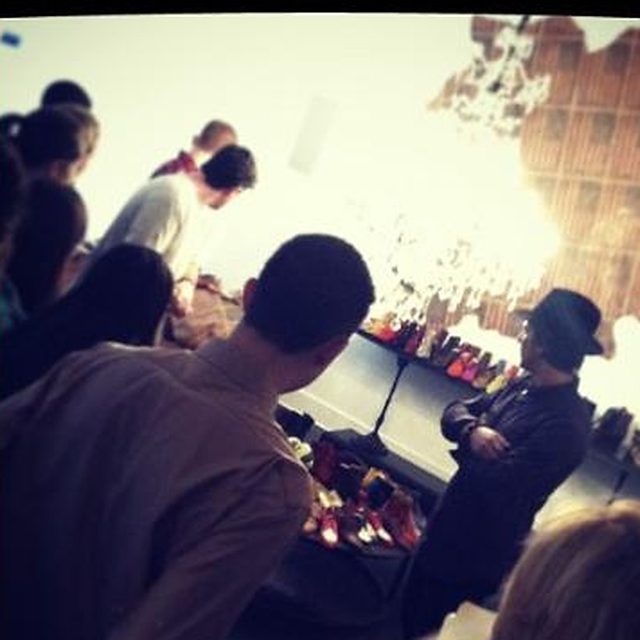 A crowded showroom in market week