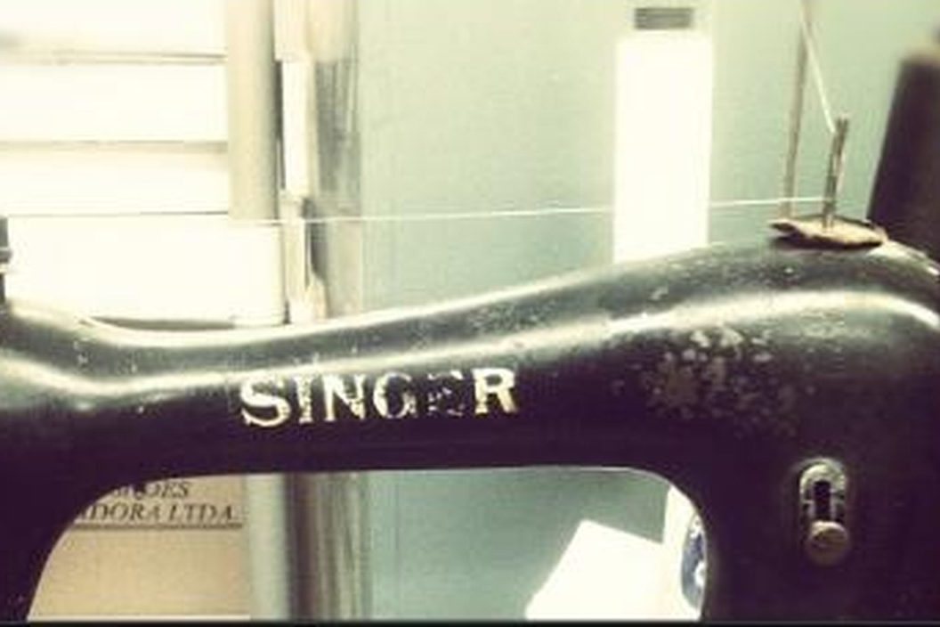 An old Singer industrial sewing machine