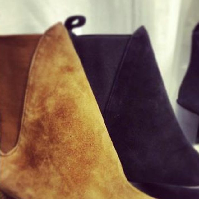 Suede wedge boots