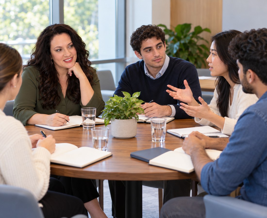 Dr. Katz-Levin in a small group teaching session with medical students