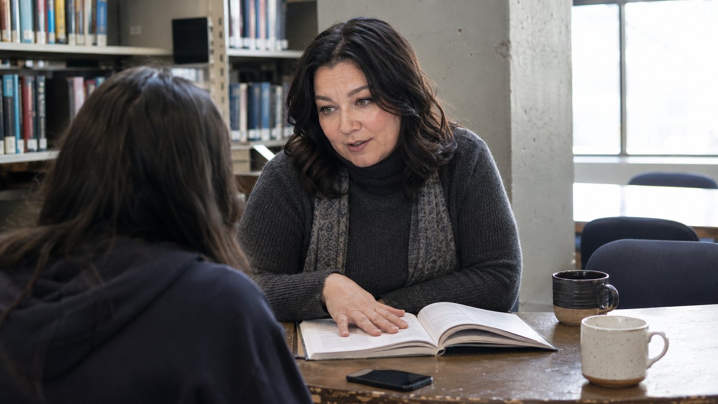 A tutoring session in progress