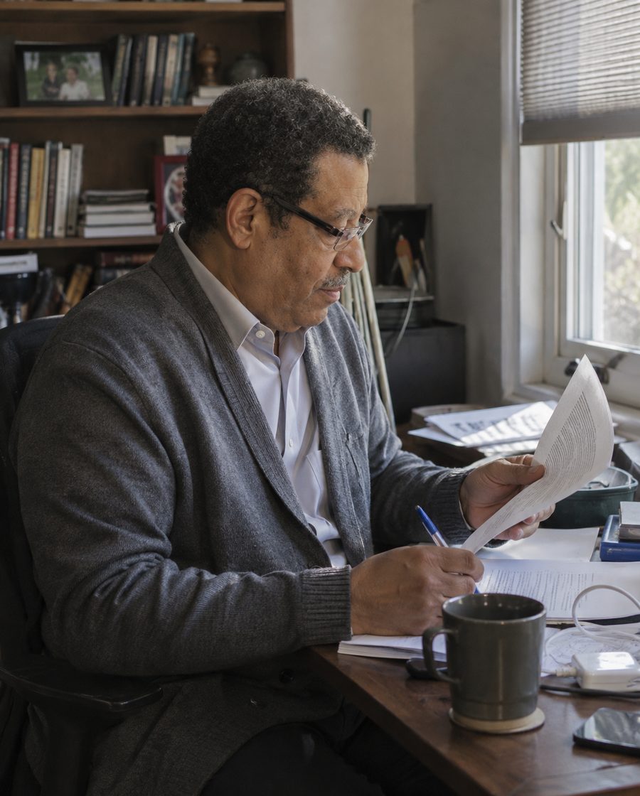 Philip Berry working in his office
