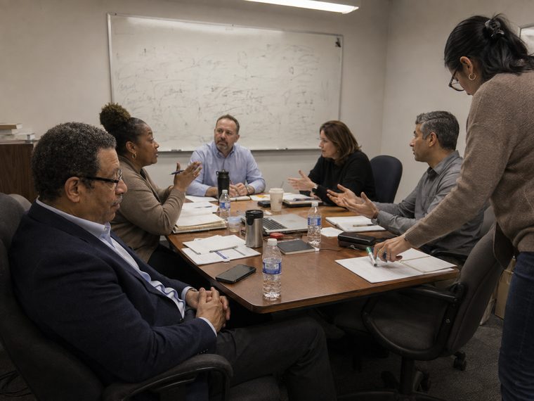 Philip Berry working with a leadership team