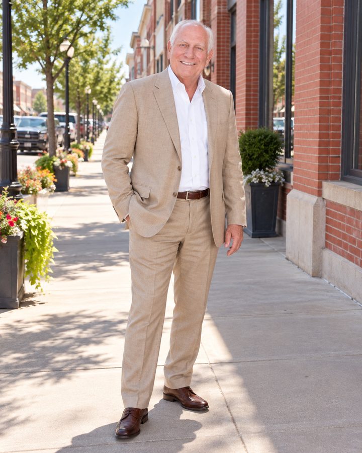 Wally Wilson on a historic small-town main street